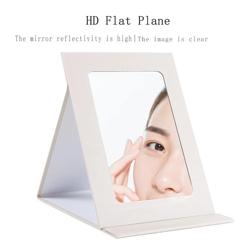 Folding desktop makeup mirror single-sided flip makeup mirror bag easy to carry office dormitory makeup mirror