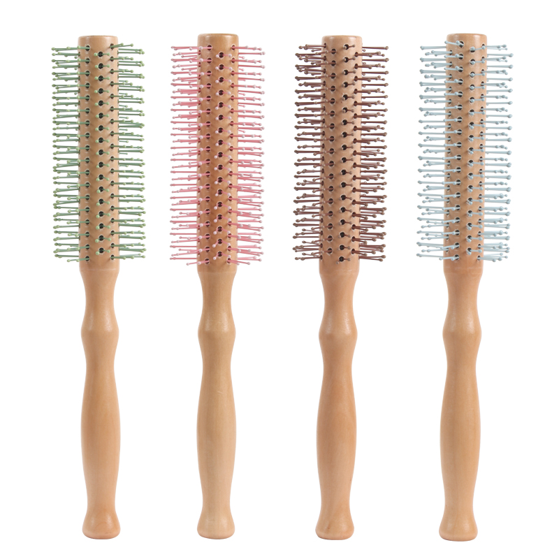 Wholesale Wood Comb Straight hair cylinder blow and roll Anti-Static Styling Daily Beauty Curling Brush for Blow Drying, Styling