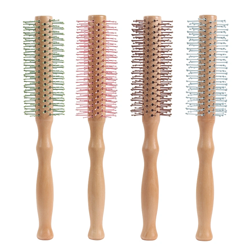 Wholesale Wood Comb Straight hair cylinder blow and roll Anti-Static Styling Daily Beauty Curling Brush for Blow Drying, Styling