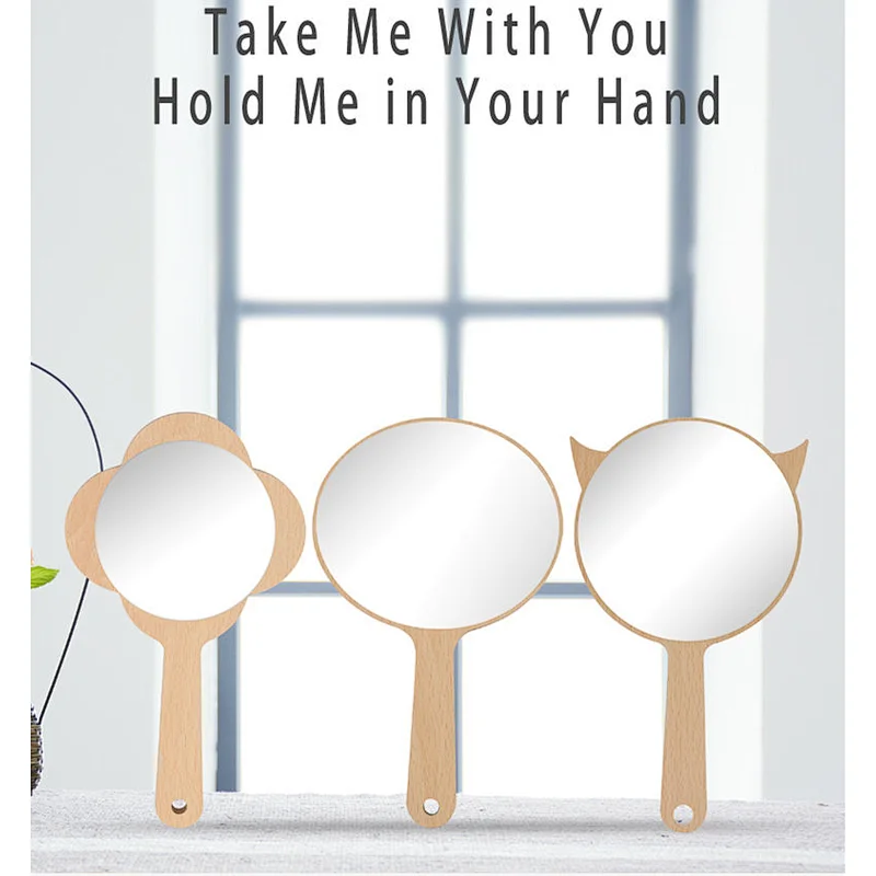 Wholesale Sample Handheld round Mini Custom Travel Make Up Logo Plastic Pocket Customize Vanity Mirror