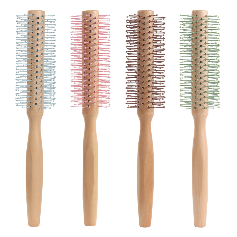 Wholesale Wood Comb Straight hair cylinder blow and roll Anti-Static Styling Daily Beauty Curling Brush for Blow Drying, Styling
