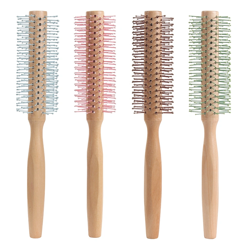 Wholesale Wood Comb Straight hair cylinder blow and roll Anti-Static Styling Daily Beauty Curling Brush for Blow Drying, Styling