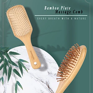 Good quality wooden hair bamboo brush comb set portable hair brush comb massager set for women