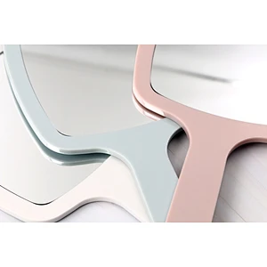 Small Plastic Vanity Standing Makeup Mirror OEM Concise Table Mirror Square Self Single Side Make-Up Table Make Up Mirror