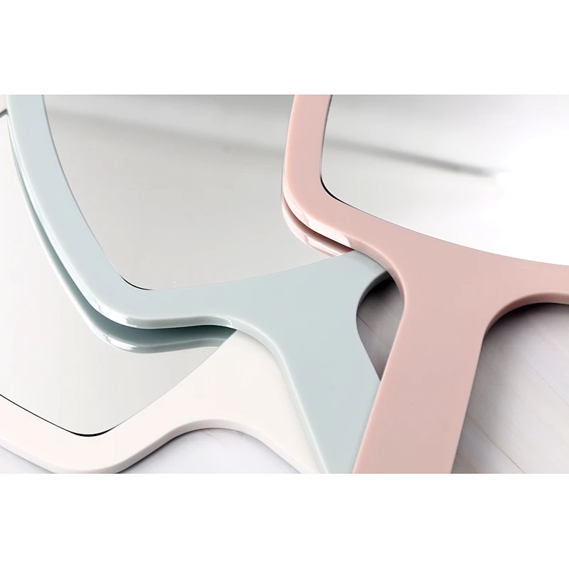 Small Plastic Vanity Standing Makeup Mirror OEM Concise Table Mirror Square Self Single Side Make-Up Table Make Up Mirror