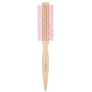 Wholesale Cylinder Rolling Plastic Massage Scalp Round Handle Comb Straight Hair Curls Barber Shop Household