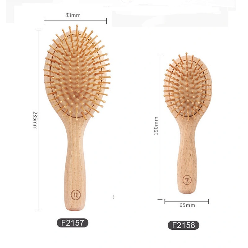 New Wholesale Private Label Factory High Quality Travel Wooden Hair Brush Mini Wood Bristle Hair Brush For Purse