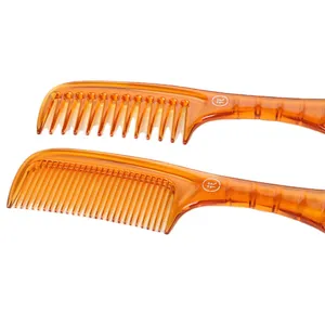 Wholesale Private Label Plastic Long Handle Fashionable Durable Professional Hair Brush Anti-Static Curly Straight Hair Comb
