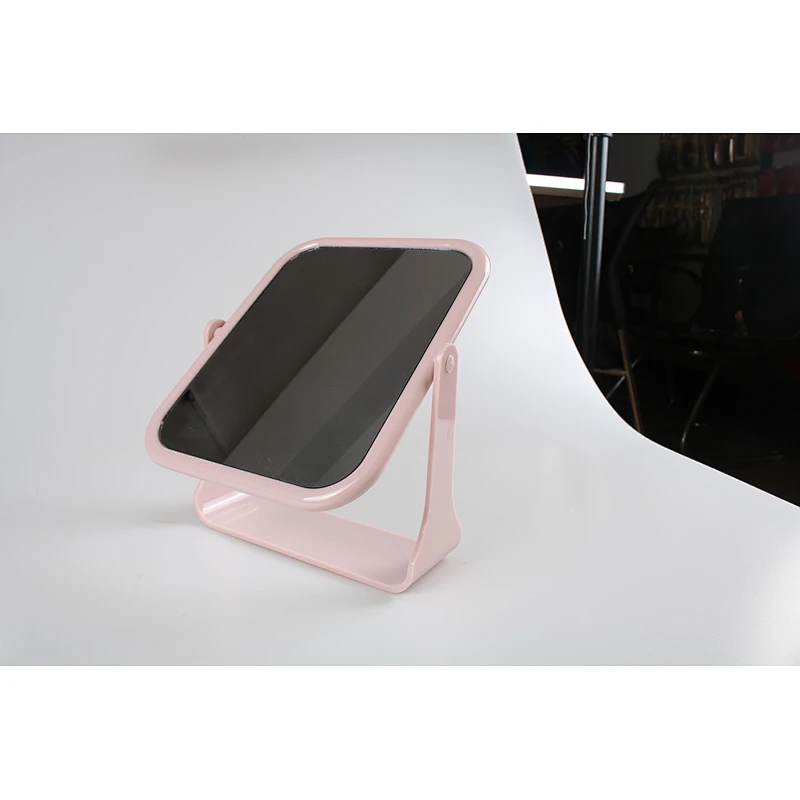 Custom Logo Makeup Plastic Magnification Double Standing Makeup 360 Degree Rotating Table Mirror For Makeup