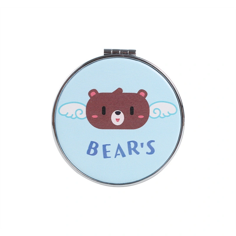 Wholesale Customizable Cartoon Bear Foldable Hobby Double Side Mirror Women Mini Makeup travel Mirror