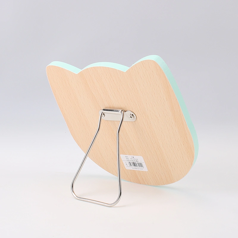 New Trending Cute Pet Series Wooden Table Mirror Healing System Log Table Lady Student Mirror Wooden Vanity Table Makeup Mirror