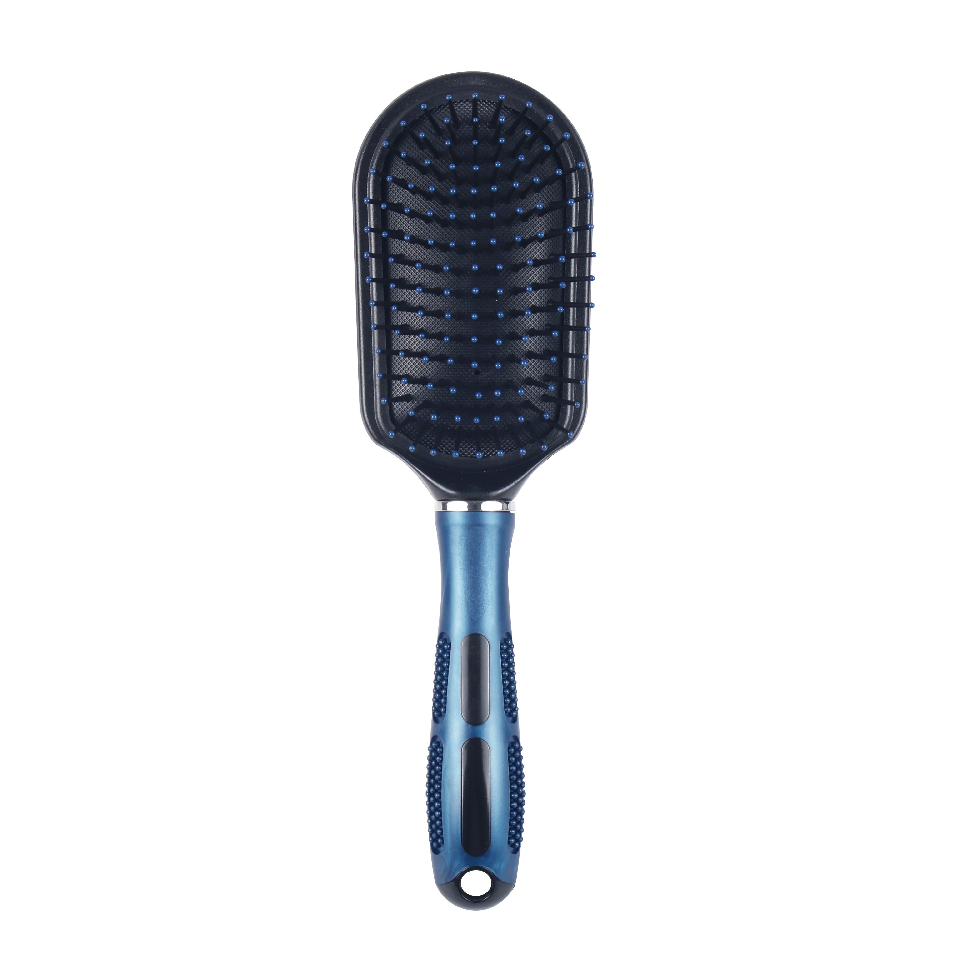 Premium Detangling Brush Vendor Private Label Curly Hair Detangler Massage Plastic Hair Beauty Brush With Rubber Hand