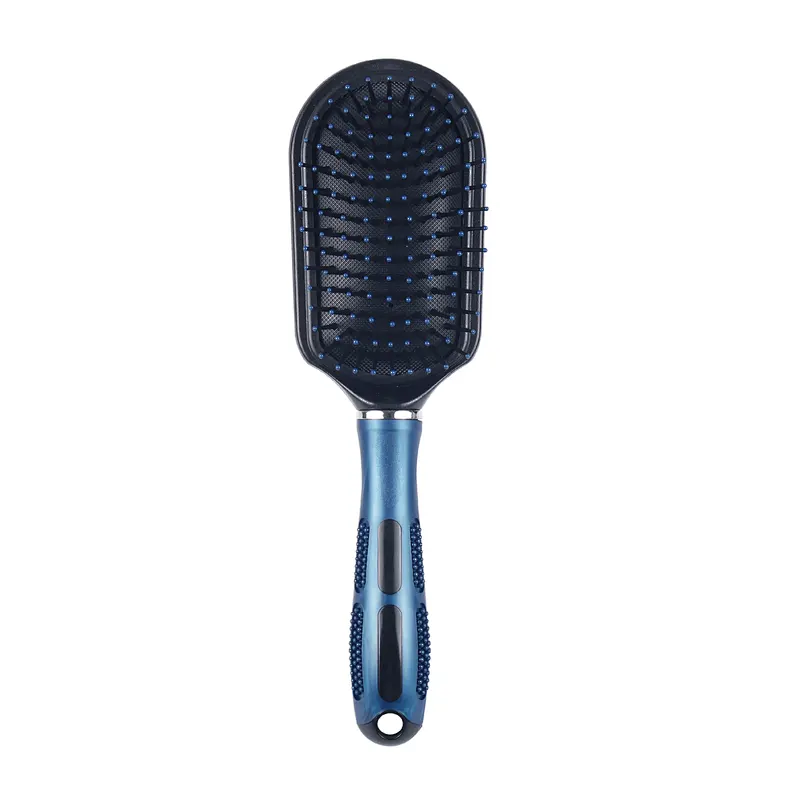 Premium Detangling Brush Vendor Private Label Curly Hair Detangler Massage Plastic Hair Beauty Brush With Rubber Hand