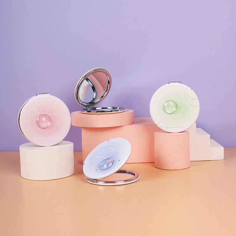 Wholesale Personalized Portable Round New Design Promotional Mini Four Colours Cute Pocket Makeup Mirror