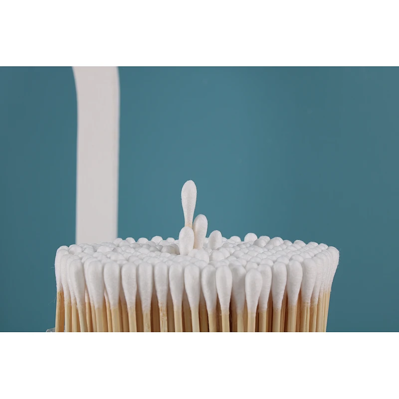 Wholesale Private Label Buds Manufacturer Cheap Bamboo Stick Ear Cleaning Cosmetic Pure Cotton Swabs