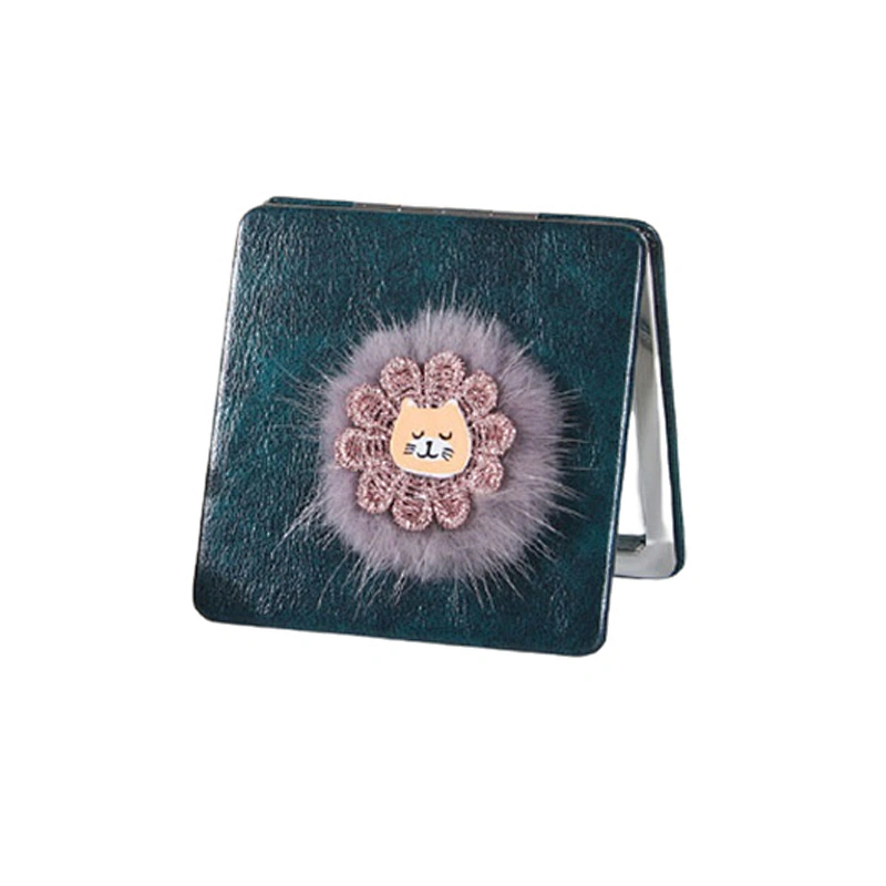 2022 New trendy double sided high definition mini mirror portable sewing pattern travel makeup mirror