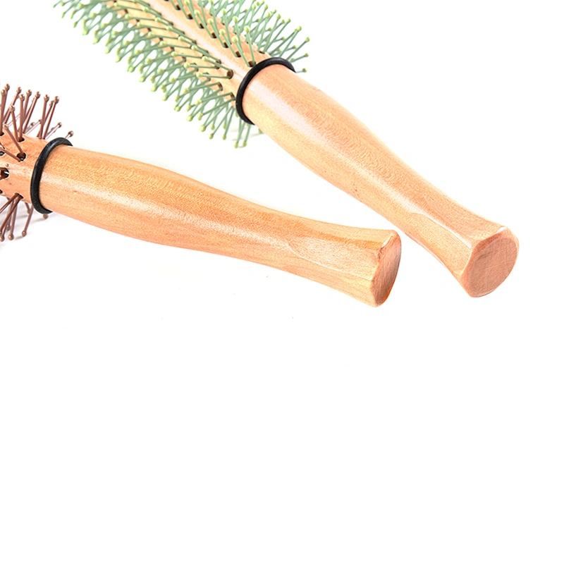 Wholesale Fantastic Solid Wood Shiny Surface Handle Boar Bristle Plastic Pins Pink Hair Brush For Girls