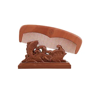 Wholesale Private Label Private Label Pear Beard Pocket Women'S Wood Natural Hair Comb For Travel Barber Hair Cutting
