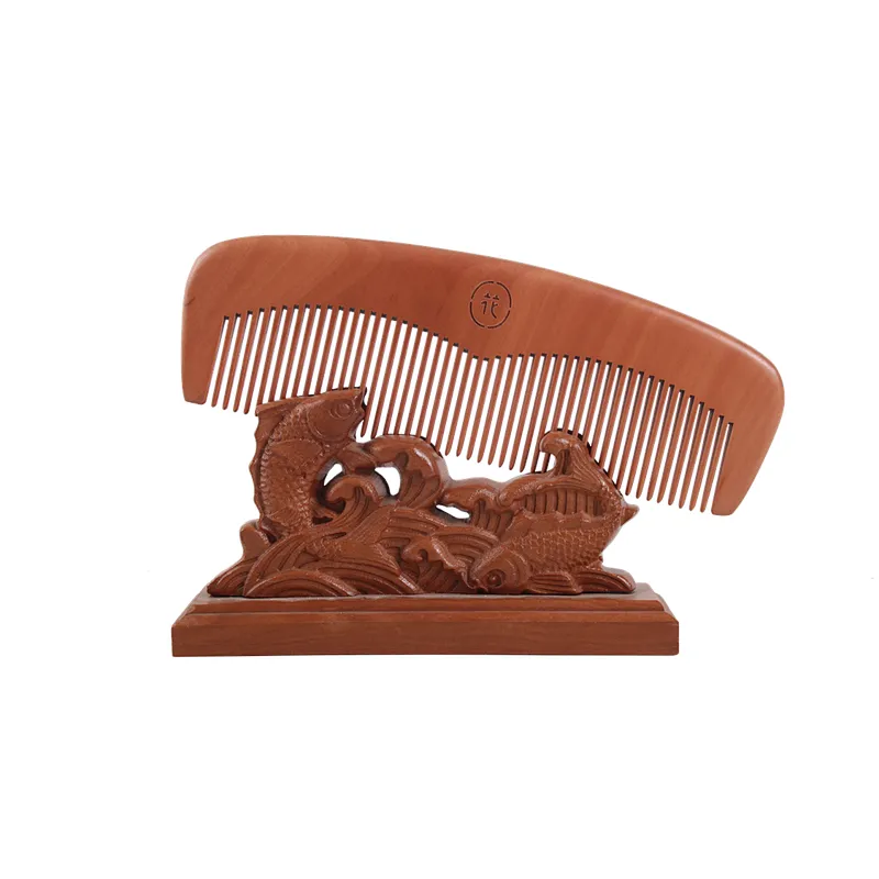 Wholesale Private Label Private Label Pear Beard Pocket Women'S Wood Natural Hair Comb For Travel Barber Hair Cutting