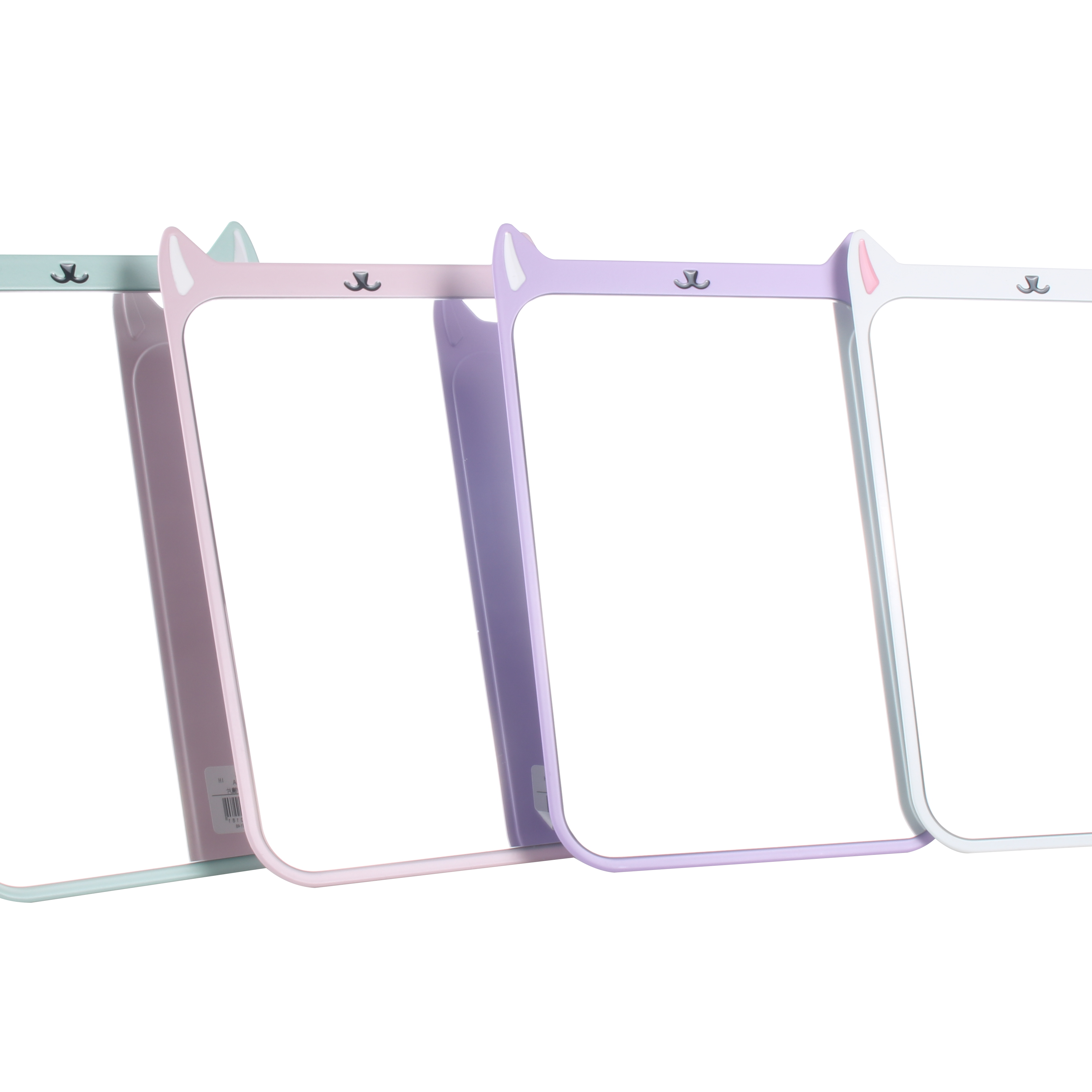 Wholesale Customizable Single Side Plastic Cute Design Rubber Soft Table Stand Custom Fashion Cat Ear Table Makeup Mirror