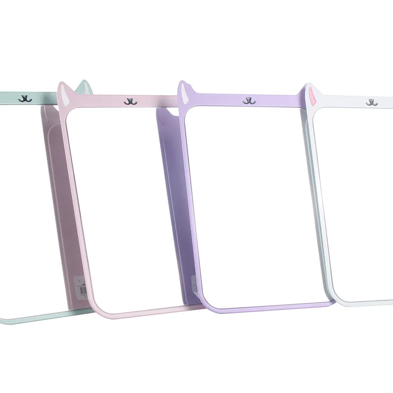 Wholesale Customizable Single Side Plastic Cute Design Rubber Soft Table Stand Custom Fashion Cat Ear Table Makeup Mirror