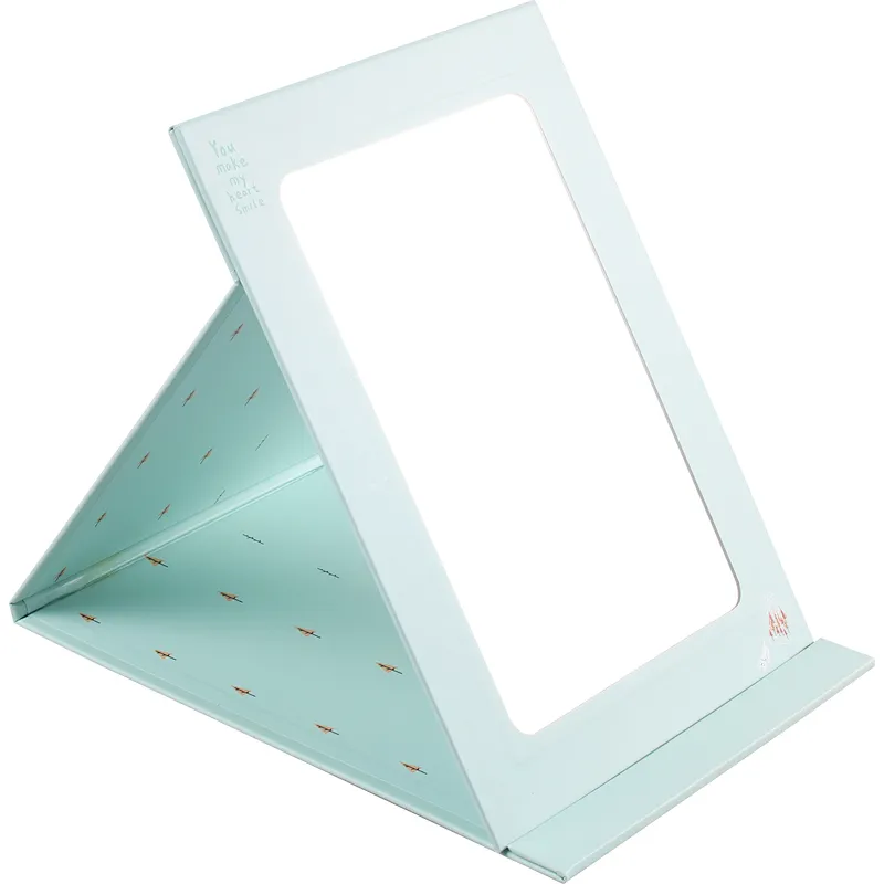 Wholesale Private Label Big Size Paper Cover Folding High-definition Cosmetic Travel Mirror For Make Up