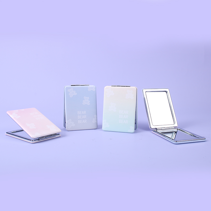 Wholesale Customizable Plastic Frame Dressing Table Small Double-Sided Mini Vanity Mirror Customizable Plastic Multifunction Tra