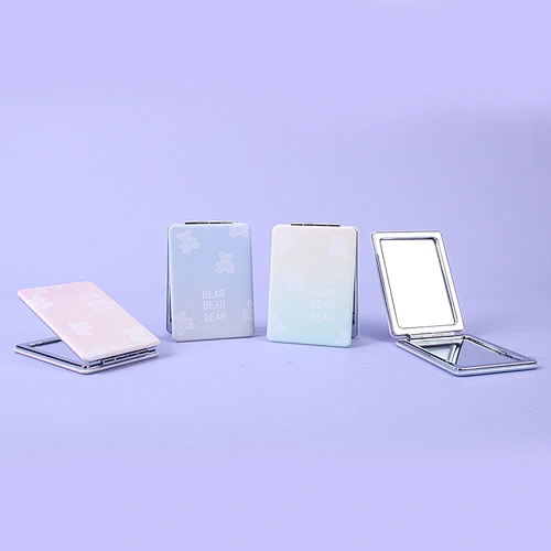 Wholesale Customizable Plastic Frame Dressing Table Small Double-Sided Mini Vanity Mirror Customizable Plastic Multifunction Tra