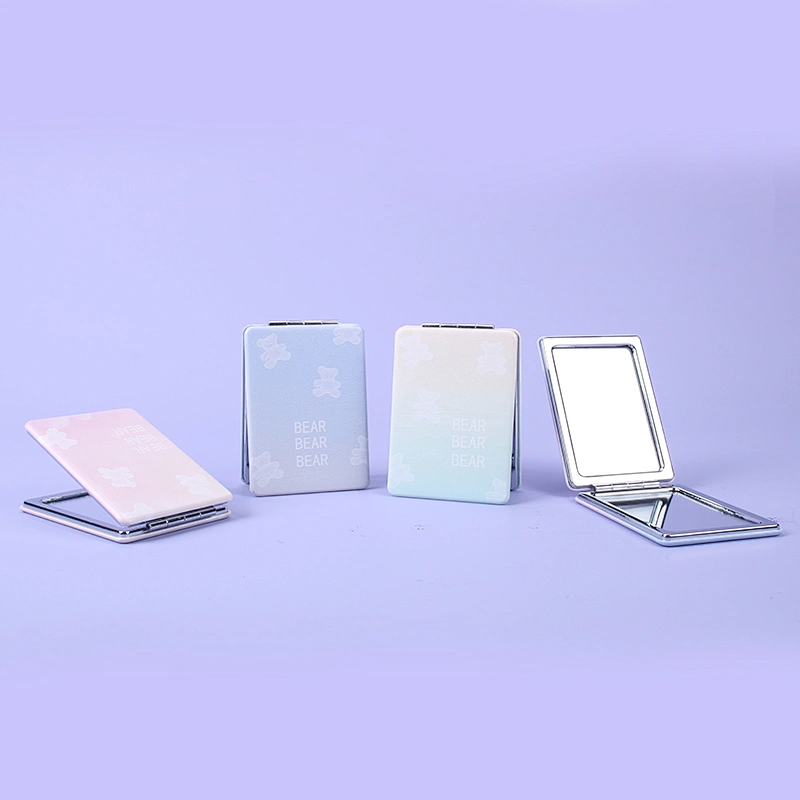 Wholesale Customizable Plastic Frame Dressing Table Small Double-Sided Mini Vanity Mirror Customizable Plastic Multifunction Tra