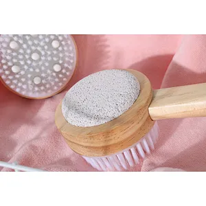 Wholesale Private Label Custom Logo Long Handle Wood Bath Brush Exfoliating Massage Bath Brushes Set