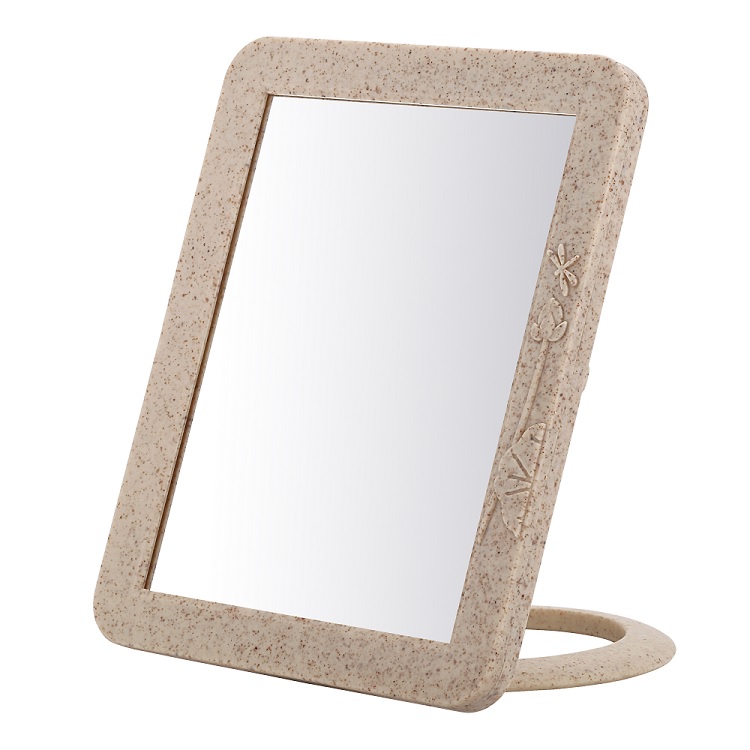 Wholesale Private Label Hot Sale Popular Private Label Plastic Square Shape Hand Makeup Mirror With Stand