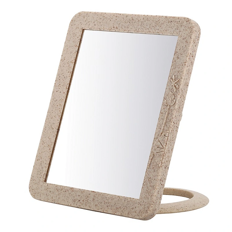 Wholesale Private Label Hot Sale Popular Private Label Plastic Square Shape Hand Makeup Mirror With Stand