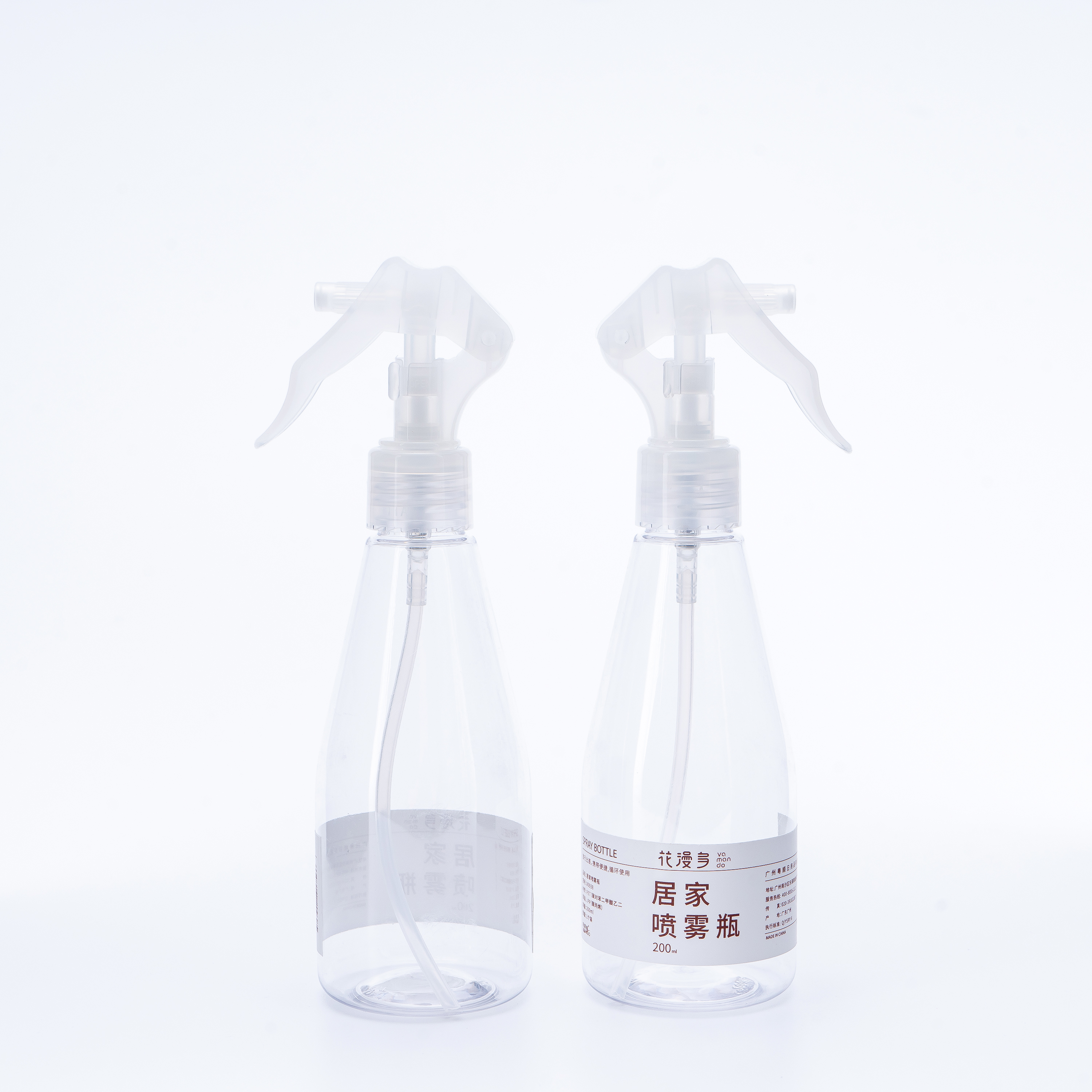 Refillable Clear PET Plastic Square Trigger Sprayer Bottle Empty White and Clear Alcohol Refillable Plastic Spray Bottle Plastic