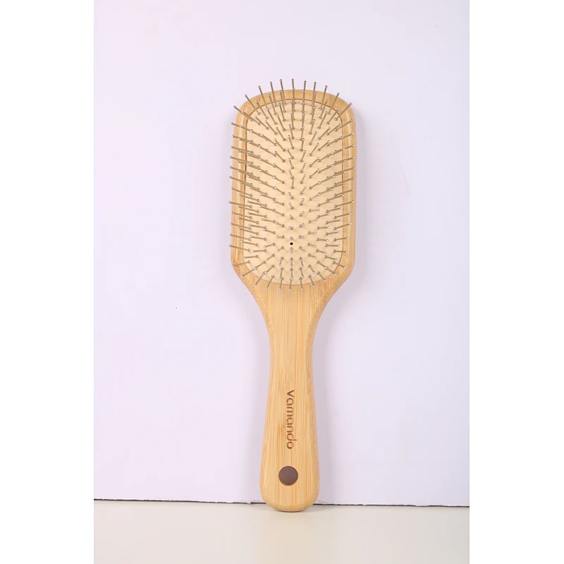 Wholesale MOQ Natural Bamboo Wood Custom Logo Detangling Paddle Scalp Hair Brush For Barber Hair Cutting Set