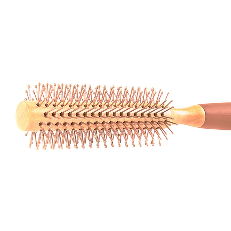 Good Quality Custom High-Density Wood Four Colors Silicone Handle Cactus Curling Wooden Hair Comb For Barber Hair Cutting