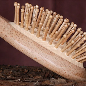 2022 Popular Oval Wood Hair Brush Professional Low Moq Wooden Hair Brush For Travel Barber Hair Cutting
