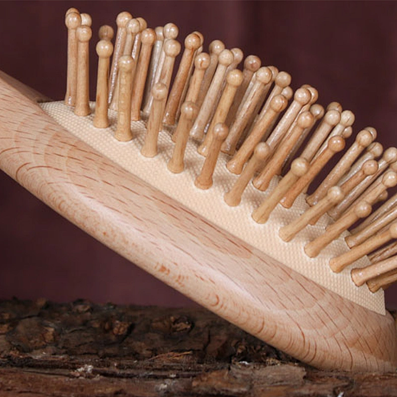 2022 Popular Oval Wood Hair Brush Professional Low Moq Wooden Hair Brush For Travel Barber Hair Cutting