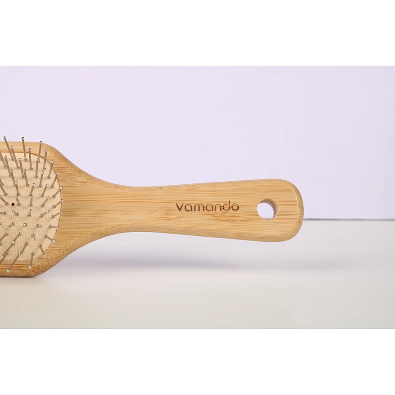 Wholesale MOQ Natural Bamboo Wood Custom Logo Detangling Paddle Scalp Hair Brush For Barber Hair Cutting Set