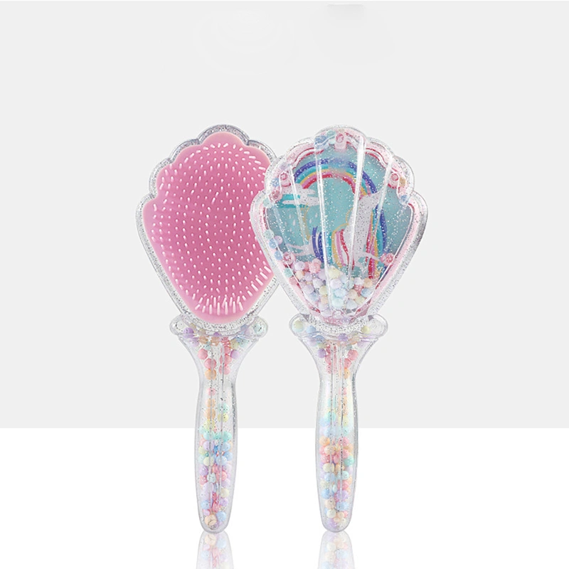 Air Bag Massage Shell Shape Eco-friendly Biodegradable Plastic Needle Comb Plastic Comb For Barber Hair Cutting