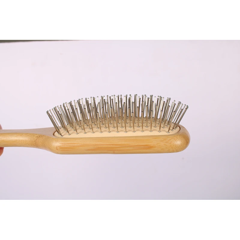 Wholesale MOQ Natural Bamboo Wood Custom Logo Detangling Paddle Scalp Hair Brush For Barber Hair Cutting Set