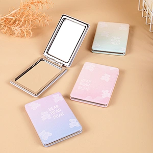 Wholesale Customizable Plastic Frame Dressing Table Small Double-Sided Mini Vanity Mirror Customizable Plastic Multifunction Tra