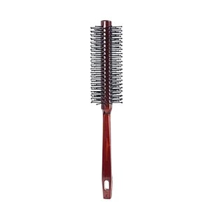 Best Soft touch Nylon Pin Barber Shop Household Cylinder Rolling Straight Hairbrush For Girls Curly Kinky Hair