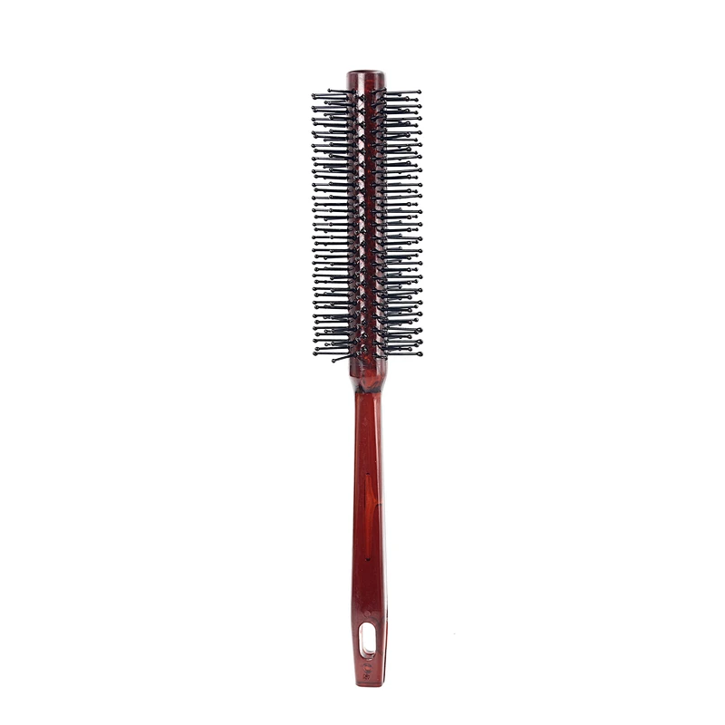 Best Soft touch Nylon Pin Barber Shop Household Cylinder Rolling Straight Hairbrush For Girls Curly Kinky Hair