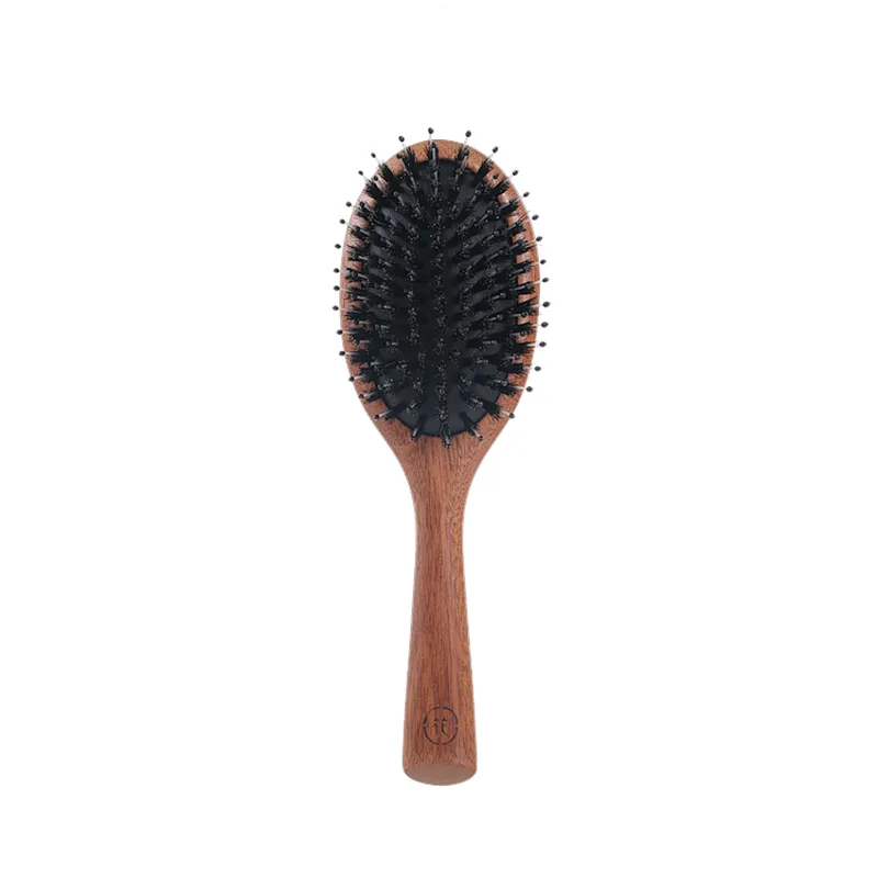 Wholesale Custom Logo Wooden Vegan Boar Bristle And Nylon Private Label Hard Bristle Hair Brush For Barber Hair Cutting