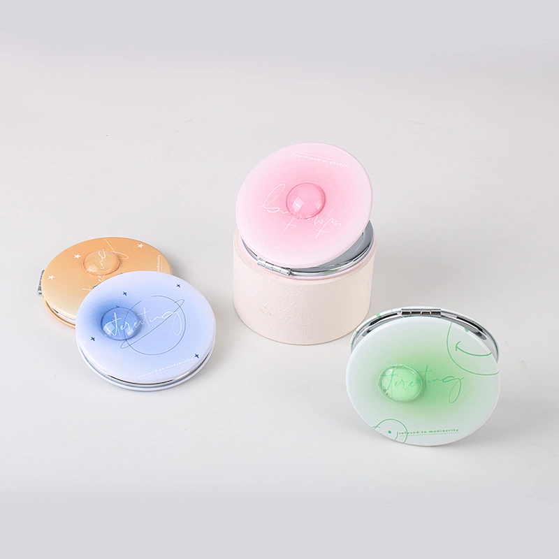 Wholesale Personalized Portable Round New Design Promotional Mini Four Colours Cute Pocket Makeup Mirror