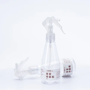 Refillable Clear PET Plastic Square Trigger Sprayer Bottle Empty White and Clear Alcohol Refillable Plastic Spray Bottle Plastic