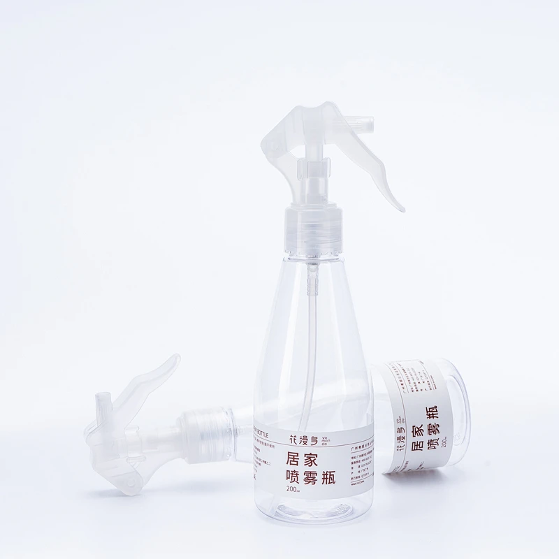 Refillable Clear PET Plastic Square Trigger Sprayer Bottle Empty White and Clear Alcohol Refillable Plastic Spray Bottle Plastic