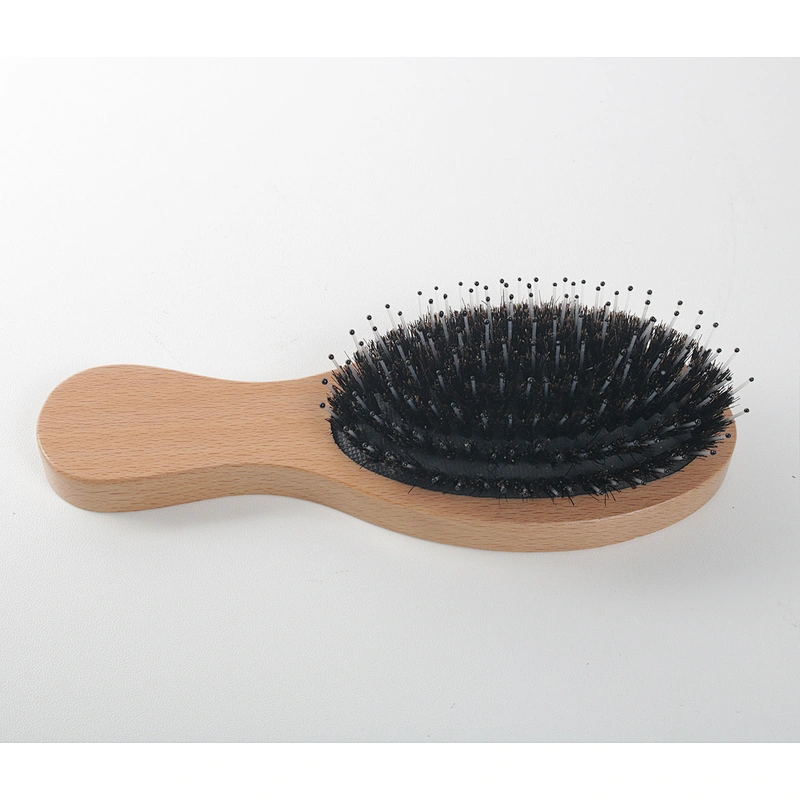Hairbrush Mini Size Travel Eco Friendly Bamboo Hairbrush With Nylon And Boar Bristles Anti-static Massage Wood Hair Brush