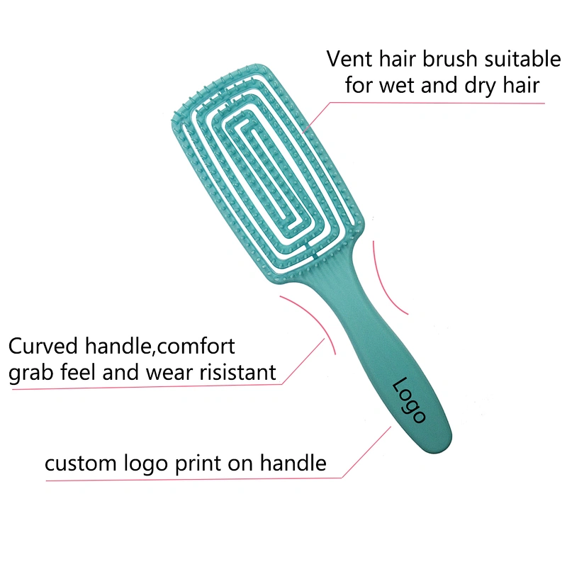 Wholesale Hot Selling Eco-friendly Custom Color Waterproof Massage Plastic Portable ABS Colorful Detangling Hair Brush