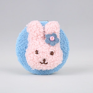 Handheld Travel Pocket Makeup Mirror Double Side Round Warmth Rabbit Head Round Pocket Portable Mirror
